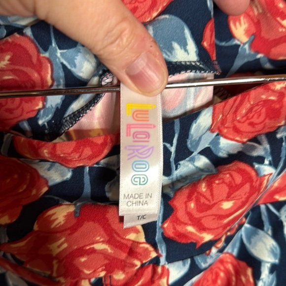 NEW Lularoe TC Tall & Curvy Blue Red Floral 4th of July Leggings Size 12-18 - Picture 3 of 5